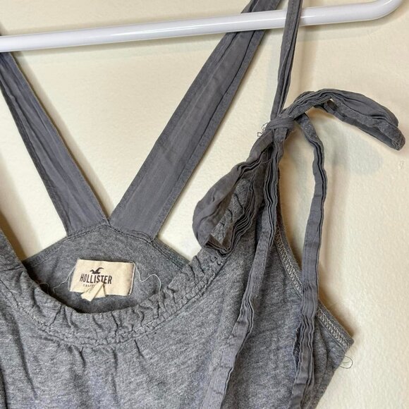 Girls Size Med Hollister Jumpsuit Gray W/ Red & White Striped Shorts Bottom - Picture 6 of 8